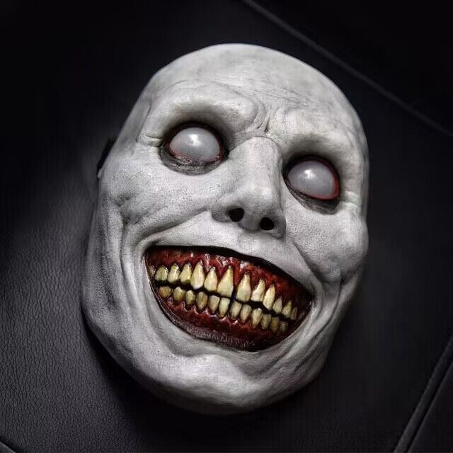Day of the Dead Latex Demon Mask with White Eyes