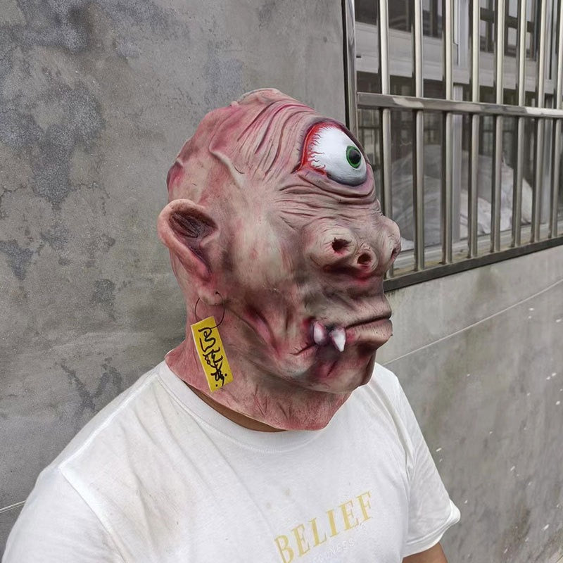 Realistic One-eyed Behemoth Monster Halloween Mask