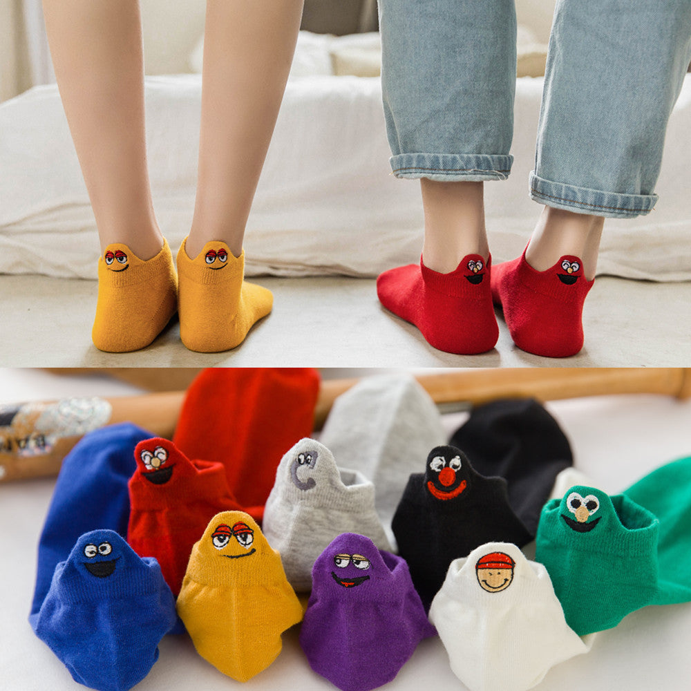 Sesame Street Funny Face Ankle Socks for Couples