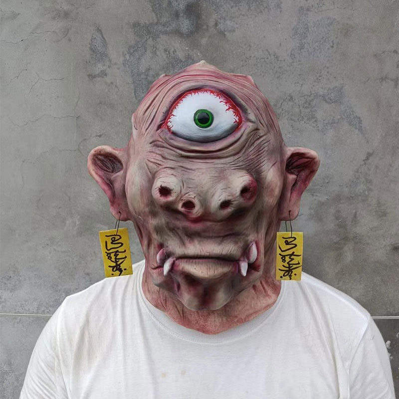 Realistic One-eyed Behemoth Monster Halloween Mask