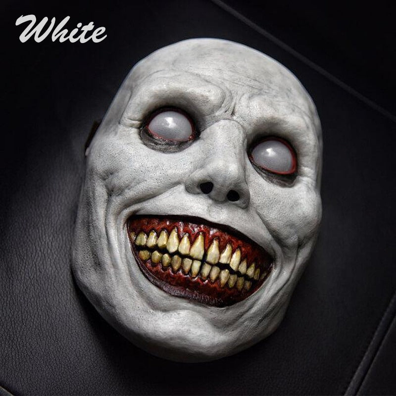 Day of the Dead Latex Demon Mask with White Eyes